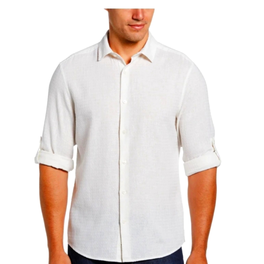 NWT Men's Perry Ellis Linen Shirt